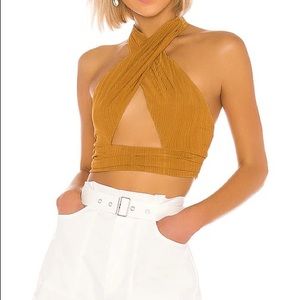 HOUSE OF HARLOW 1960 x Revolve Halter Top in Toffee